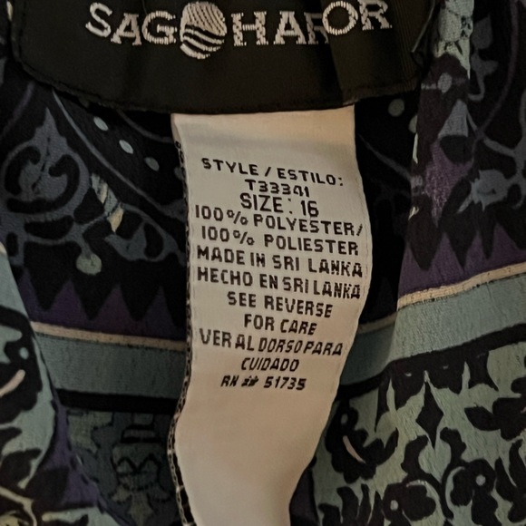 Sag Harbor Black and Blue Faux Wrap Pencil Skirt 17” Waist - 32”Length - Picture 7 of 7